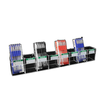 Пластмасов държач за писалки с дисплей – мултифункционална поставка за бюро, модел 1, номер wraJNxdy