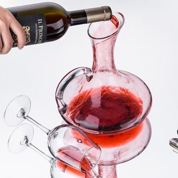 Sheng li zhuoyi üvegből készült dekanter fogantyúval, kapacitás 1000 ml+, modern egyszerű stílus