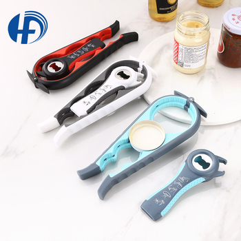 4-в-1 отварачка за бутилки и консерви – неръждаема стомана + ПП + ТПР, многофункционална, комплект 2 части, персонализиран печат на лого