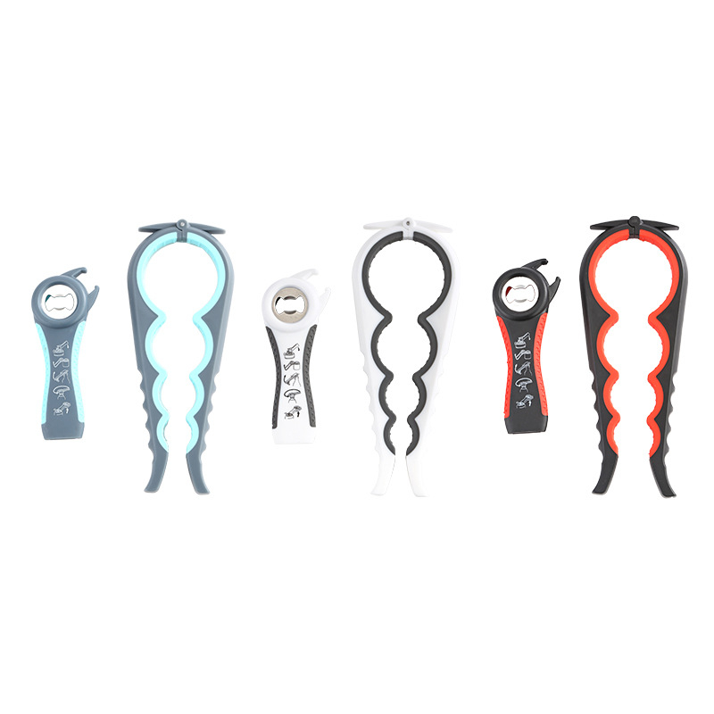 4-в-1 отварачка за бутилки и консерви – неръждаема стомана + ПП + ТПР, многофункционална, комплект 2 части, персонализиран печат на лого