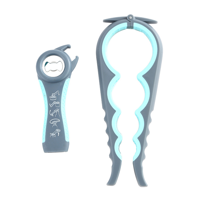 4-в-1 отварачка за бутилки и консерви – неръждаема стомана + ПП + ТПР, многофункционална, комплект 2 части, персонализиран печат на лого