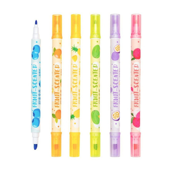 Fluorescentski marker s dvije glave, miris voća, netoksičan, plastično kućište, prilagođeni logotip