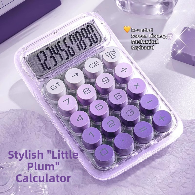 Yiyou J-985 Calculator aritmetic din plastic, Afișaj 10 cifre, Alimentare cu baterii, Cadou de absolvire
