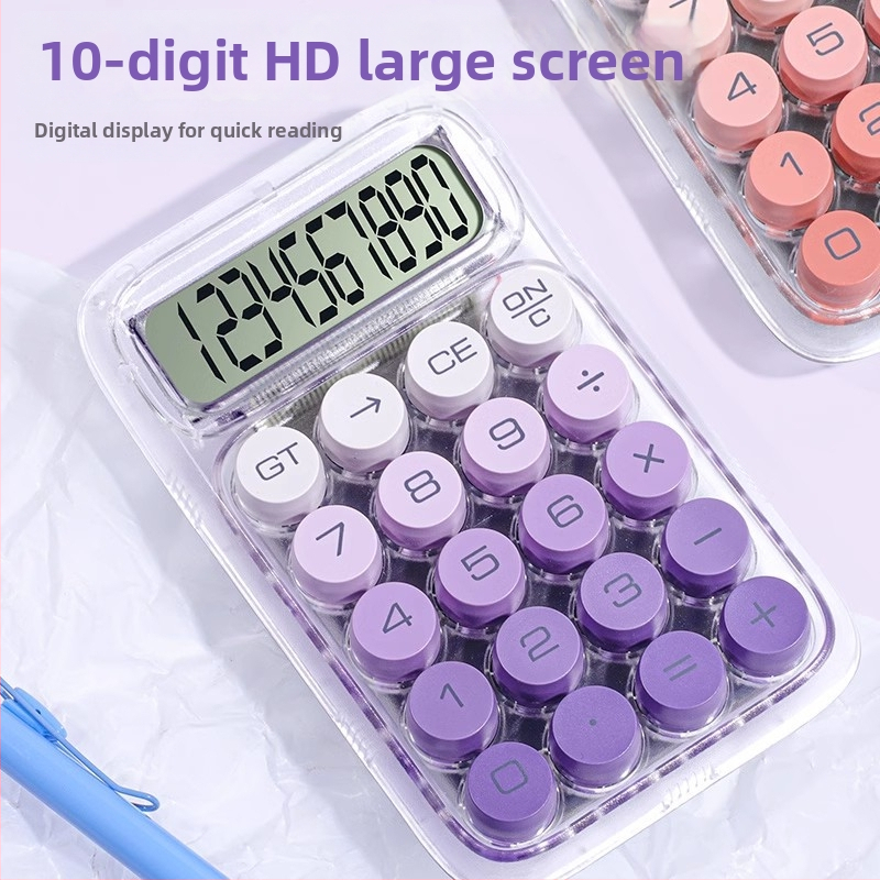 Yiyou J-985 Calculator aritmetic din plastic, Afișaj 10 cifre, Alimentare cu baterii, Cadou de absolvire