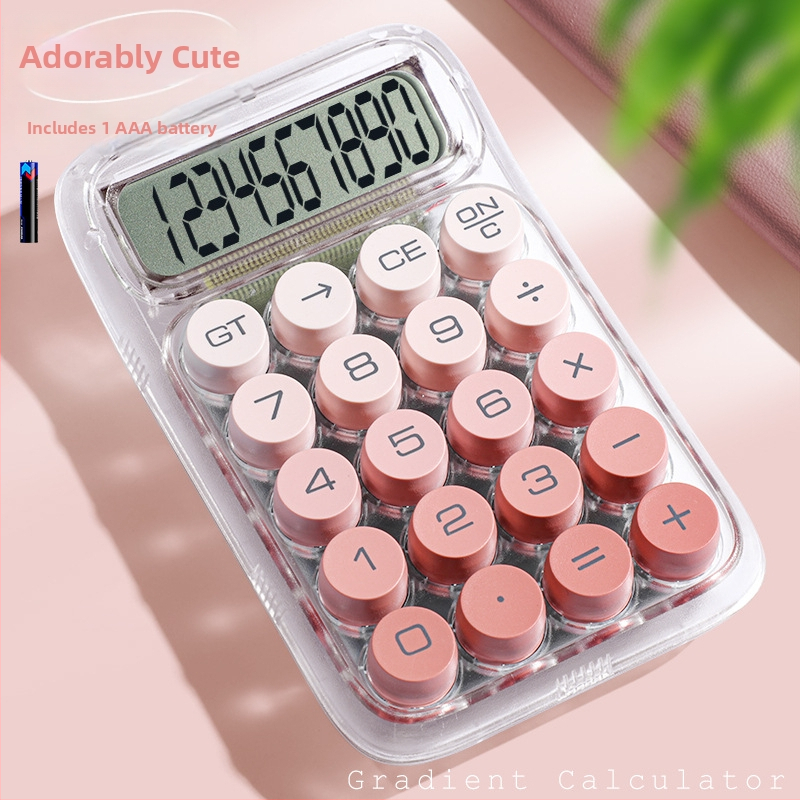 Yiyou J-985 Calculator aritmetic din plastic, Afișaj 10 cifre, Alimentare cu baterii, Cadou de absolvire