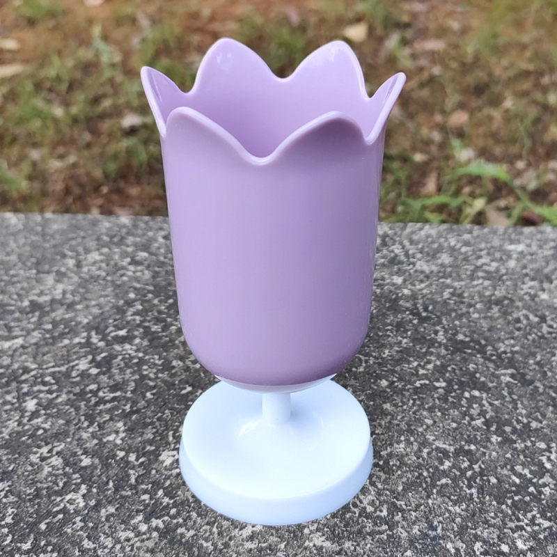 Настолен държач за писалки с форма на лале, кръгъл пластмасов държач, модел 201s, персонализирано лого