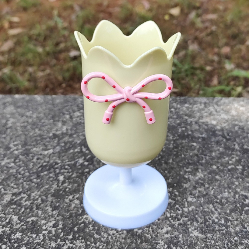 Настолен държач за писалки с форма на лале, кръгъл пластмасов държач, модел 201s, персонализирано лого