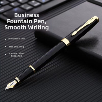 Stilou metalic cu sistem piston pentru cerneală, vârf din aliaj, imprimare de logo disponibilă, cadou corporativ