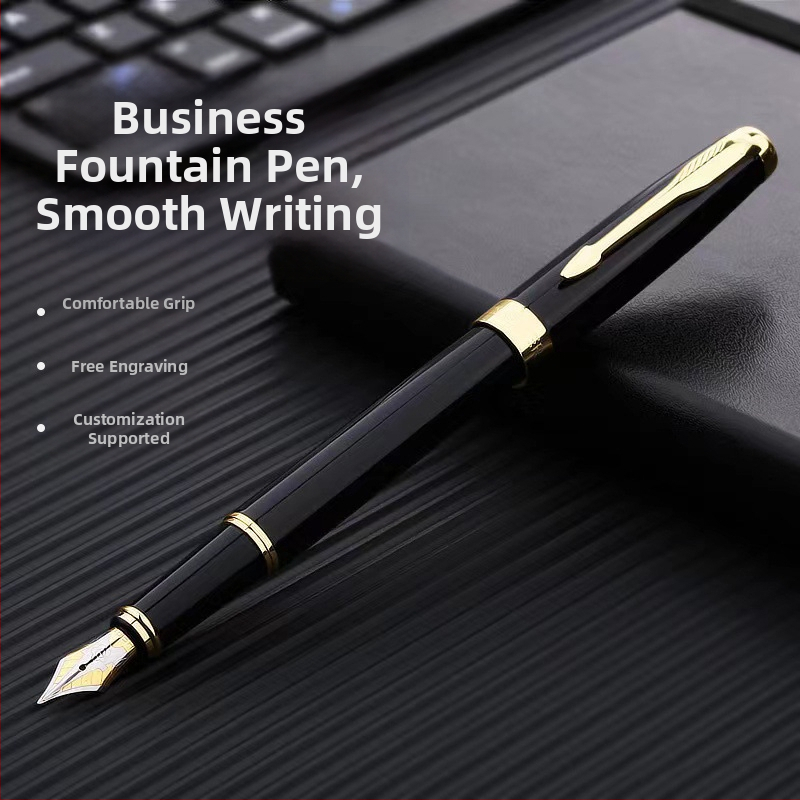 Stilou metalic cu sistem piston pentru cerneală, vârf din aliaj, imprimare de logo disponibilă, cadou corporativ