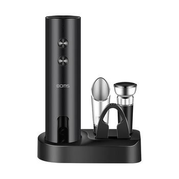 Bomans Електрически отварач за бутилки - презареждаем, напълно автоматичен, комплект от три части, пластмасов корпус