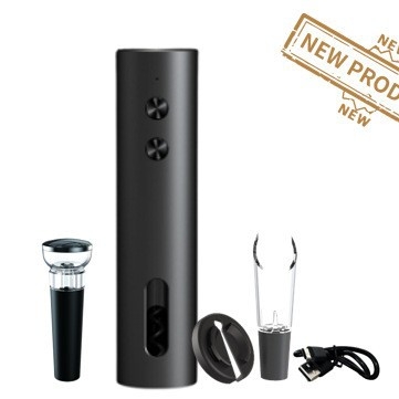 Bomans Електрически отварач за бутилки - презареждаем, напълно автоматичен, комплект от три части, пластмасов корпус