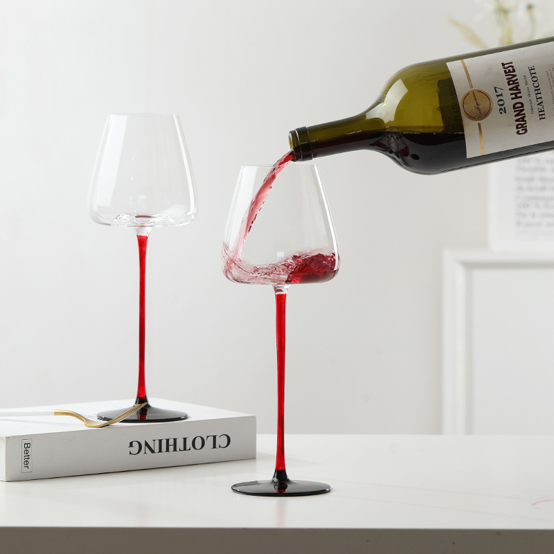 Set čaša za vino, bezolovno kristalno staklo, kapacitet 701–800 ml, lagani luksuzni retro stil
