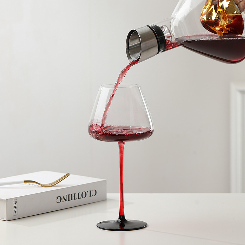 Set čaša za vino, bezolovno kristalno staklo, kapacitet 701–800 ml, lagani luksuzni retro stil