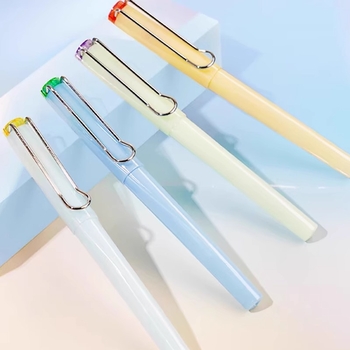 Dotted Stone 754S stilou pentru caligrafie pentru elevi, vârf metalic F, corp din plastic, sistem de alimentare cu cerneală în lichid direct, sac de cerneală înlocuibil