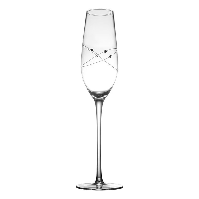 Ručne rezbarene kristalne čaše za šampanjac, nordijskog stila, set od 2, zapremina 201–300 ml, mogućnost logotipa, kutija za poklon