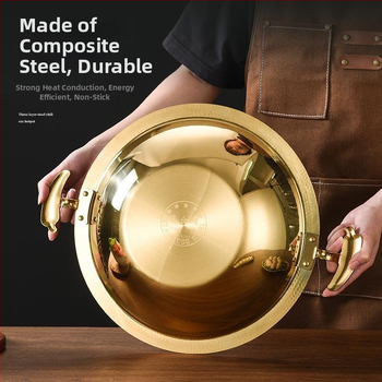 Nerezová oceľ hot pot na použitie v reštaurácii, kompatibilná s indukčnými varičmi, viacvrstvové dno, objem 2,1–10 l, hmotnosť približne 2 kg