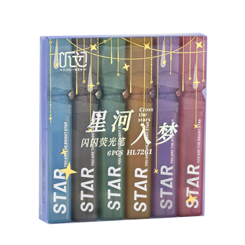 Šljokičasta olovka s nagnutim vrhom, plastično kućište, 6 komada u kutiji, model DPYGB-51