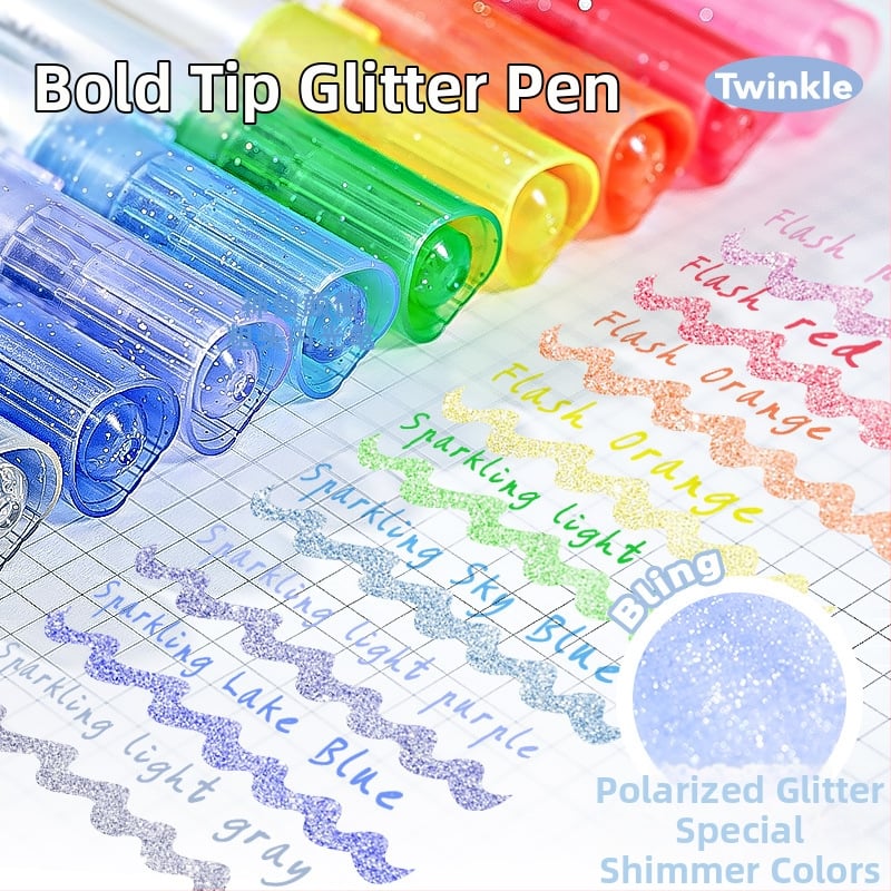 Bammi Glitter Pero s Debelim Vrhom – plastično kućište, s jednim vrhom