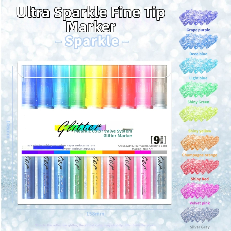 Bammi Glitter Pero s Debelim Vrhom – plastično kućište, s jednim vrhom