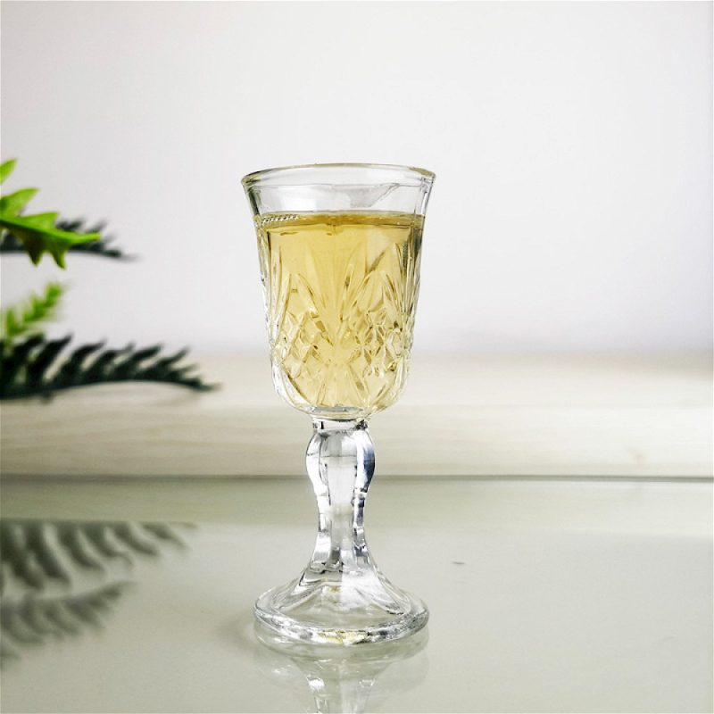 Stakleni set za liker s dozatorom i čaše za bijelo vino, boemski stil, lagani luksuz retro (Materijal: staklo; Komponente: dozator i čaše za bijelo vino; Brand: JEKA.BZ.CHEN)