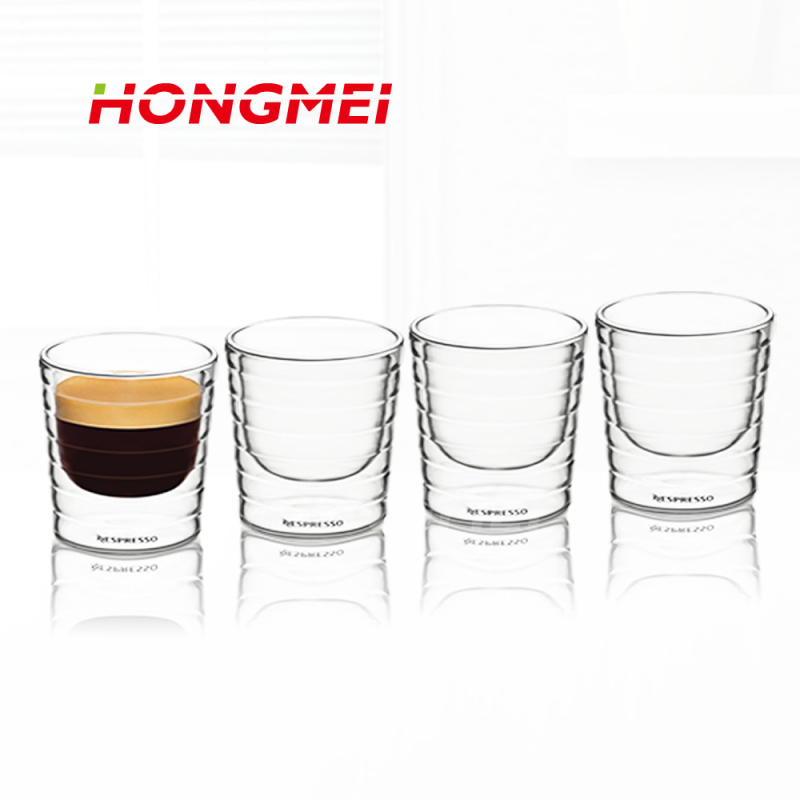Hongmei dvostruko staklena čaša s izolacijom, otporna na vruće i hladne napitke, pogodna za kavu i crno vino, stil Light Luxury Retro