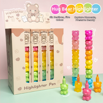 Hug Bear highlighter – spojivi boja marker za umjetnost i dnevnik, model H-1171, branda Hemu