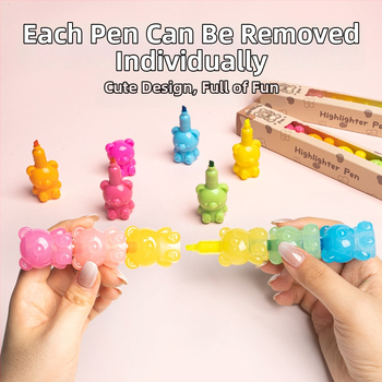 Hug Bear highlighter – spojivi boja marker za umjetnost i dnevnik, model H-1171, branda Hemu