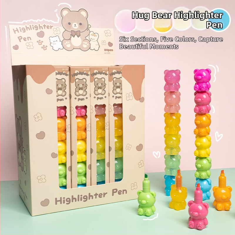 Hug Bear highlighter – spojivi boja marker za umjetnost i dnevnik, model H-1171, branda Hemu