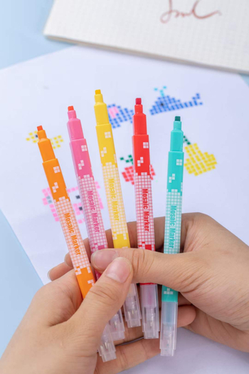 Set označivača za podcrtavanje s dvostrukim vrhom Han Ku model 893, plastično kućište