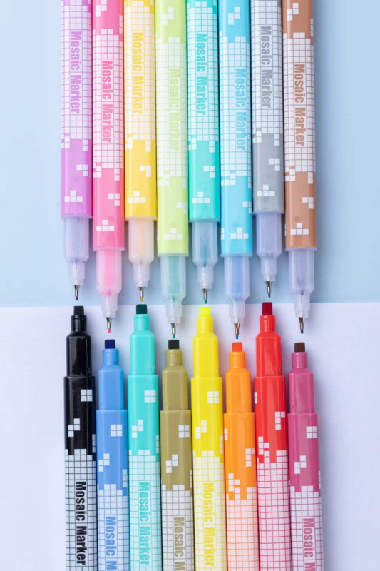 Set označivača za podcrtavanje s dvostrukim vrhom Han Ku model 893, plastično kućište