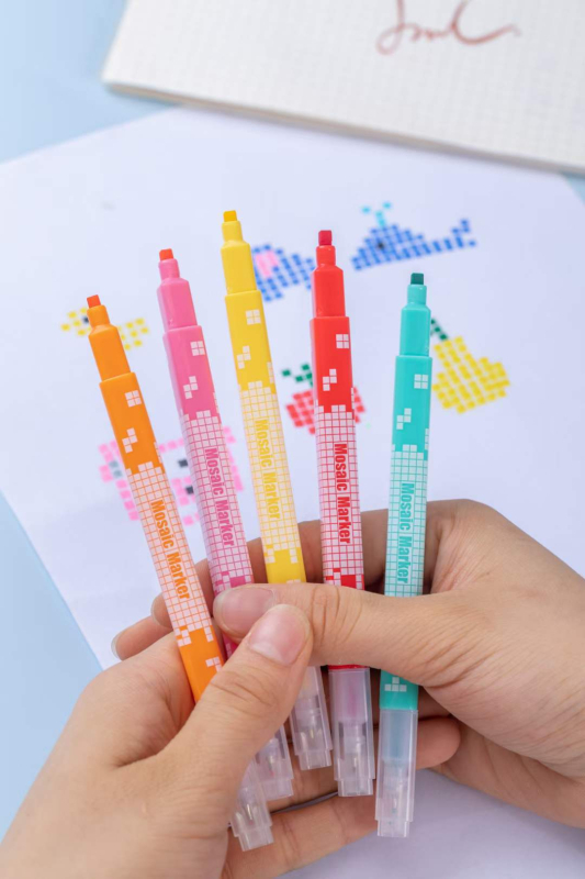 Set označivača za podcrtavanje s dvostrukim vrhom Han Ku model 893, plastično kućište