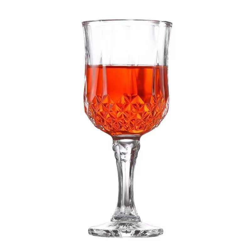 Čaša za vino od kristala, reljefni vintage dizajn, retro zodijak stil, kapacitet 101–200 ml, težina 60 g