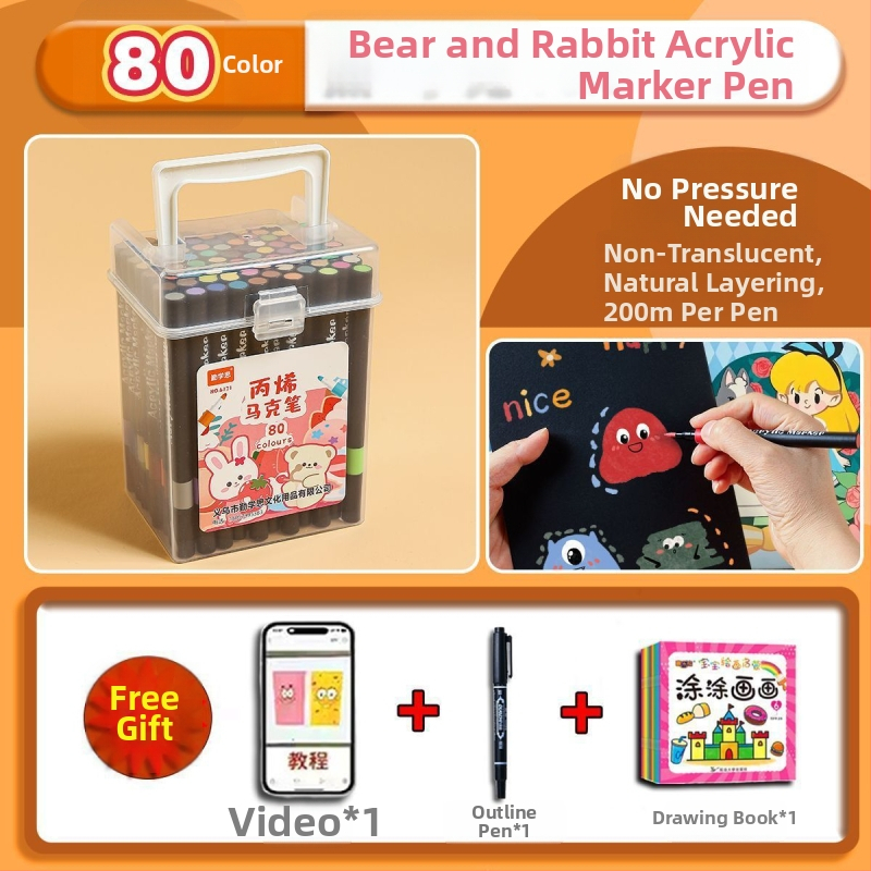 Set akrilnih markera s mekim vrhom - Qinxuesi, artikl 1, osnovno pakiranje