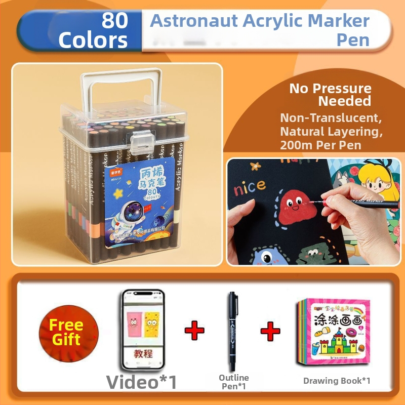 Set akrilnih markera s mekim vrhom - Qinxuesi, artikl 1, osnovno pakiranje