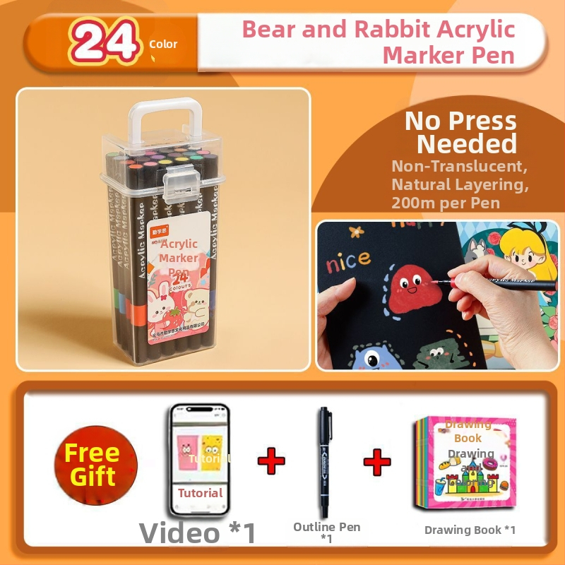 Set akrilnih markera s mekim vrhom - Qinxuesi, artikl 1, osnovno pakiranje