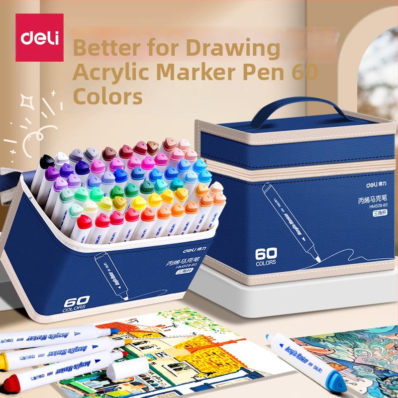 Deli akrilni marker za umjetnost, za školu, 36 zamjenskih punjenja, osnovno pakiranje