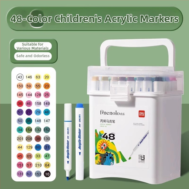 Deli akrilni marker za umjetnost, za školu, 36 zamjenskih punjenja, osnovno pakiranje