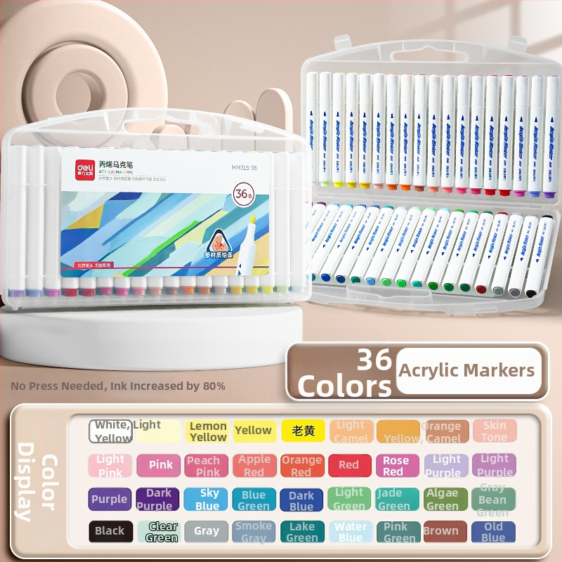 Deli akrilni marker za umjetnost, za školu, 36 zamjenskih punjenja, osnovno pakiranje