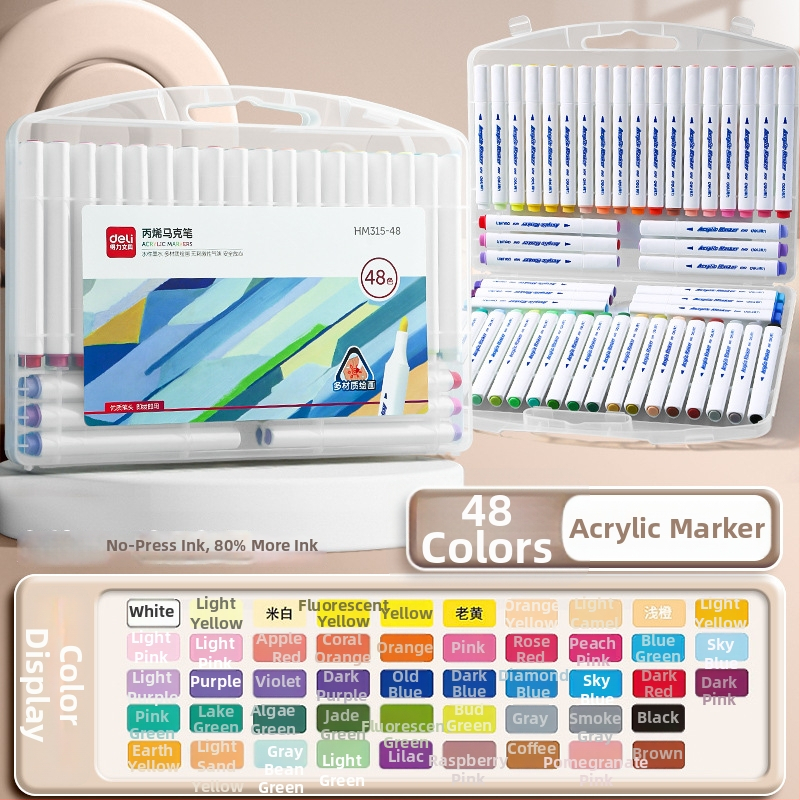 Deli akrilni marker za umjetnost, za školu, 36 zamjenskih punjenja, osnovno pakiranje