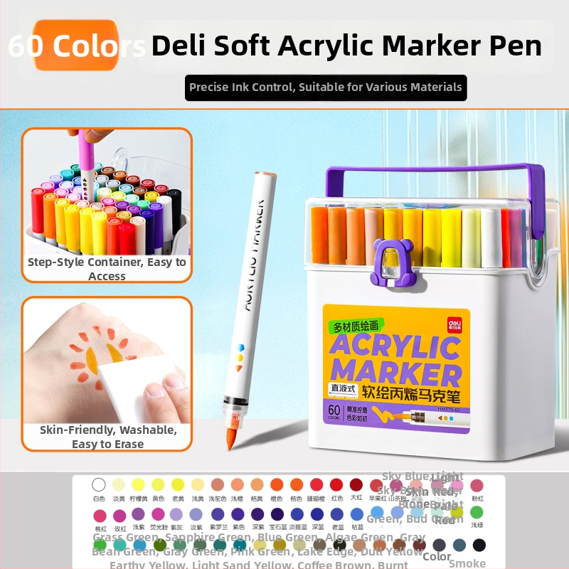 Deli akrilni marker za umjetnost, za školu, 36 zamjenskih punjenja, osnovno pakiranje