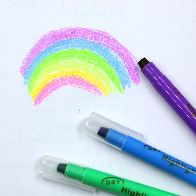 Fluorescenski marker HY-200 - Plastično kućište, 6 komada u PVC vrećici, Tisak logotipa, Prilagodba dostupna