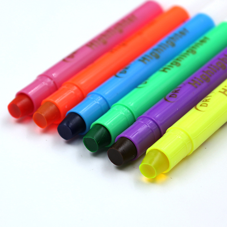Fluorescenski marker HY-200 - Plastično kućište, 6 komada u PVC vrećici, Tisak logotipa, Prilagodba dostupna