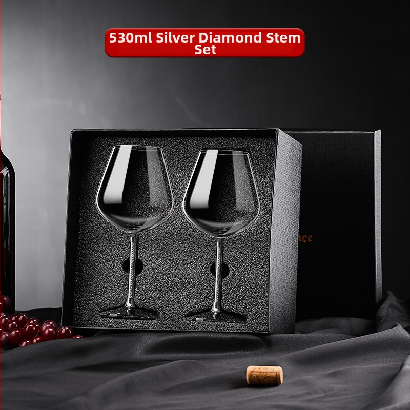Set čaša za crveno vino u kutiji poklona, kristalne velike visoke čaše za kućnu uporabu