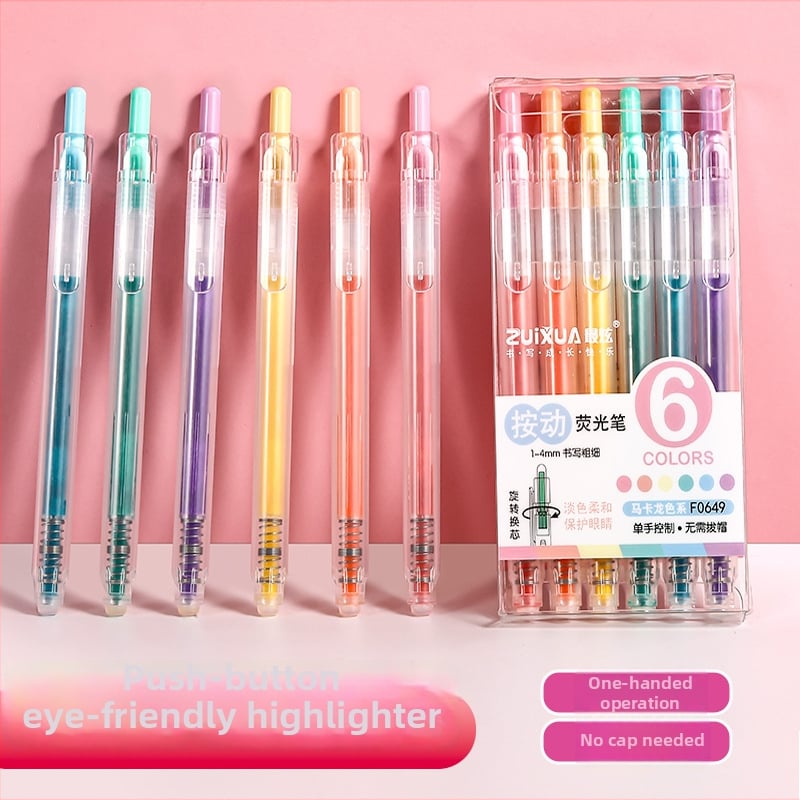 Marker za podcrtavanje - set od 6 komada, model 0649, plastično kućište, u kutiji, s ispisanim logom