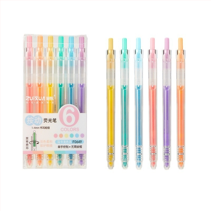 Marker za podcrtavanje - set od 6 komada, model 0649, plastično kućište, u kutiji, s ispisanim logom