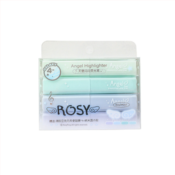 RosyPosy Csillogó Highlighter Marker, 4 darabos készlet, műanyag ház, modell Rs257o