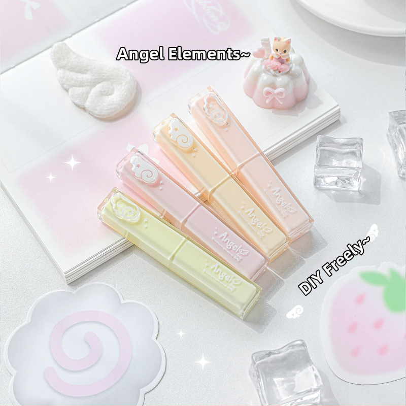 RosyPosy Csillogó Highlighter Marker, 4 darabos készlet, műanyag ház, modell Rs257o