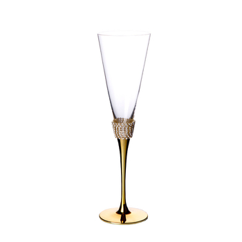 Sijin čaša za šampanjac, kristalno staklo s dijamantnim ukrašivanjem, set od dva komada, moderni minimalistički stil, kapacitet 101–200 ml