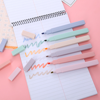 Morandi Color Highlighter – plastično kućište, pakiranje u kutiji, jednostrani vrh, tiskani logo