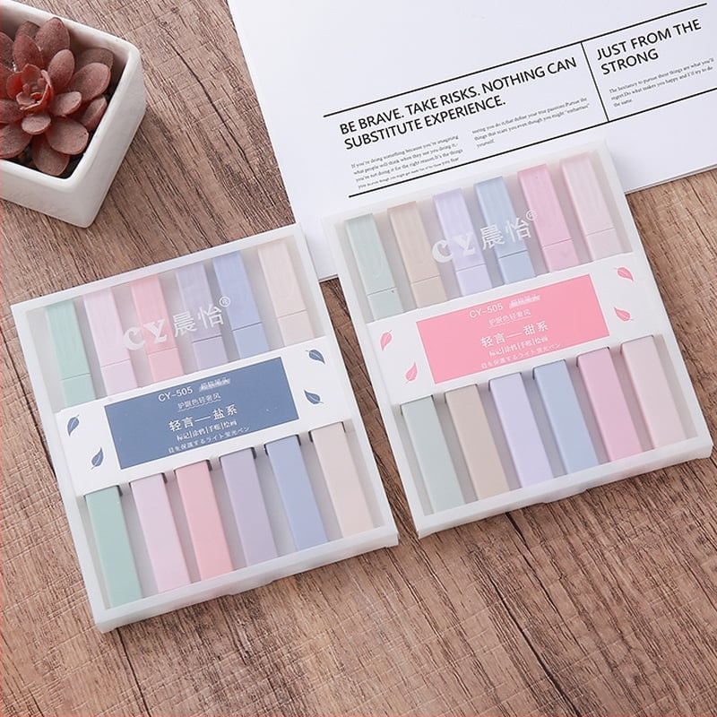 Morandi Color Highlighter – plastično kućište, pakiranje u kutiji, jednostrani vrh, tiskani logo